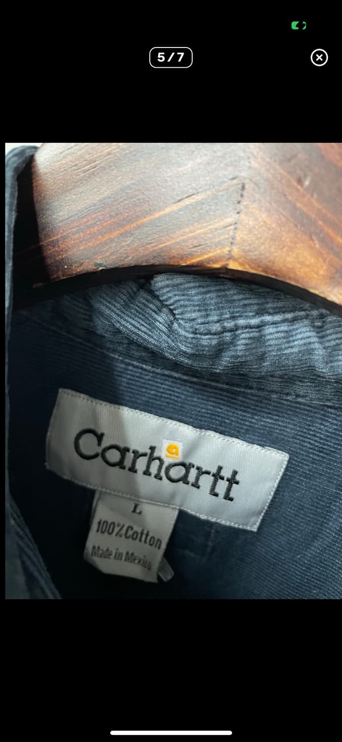 칼하트 코듀로이 네이비 워크셔츠 A2867 상품이미지5