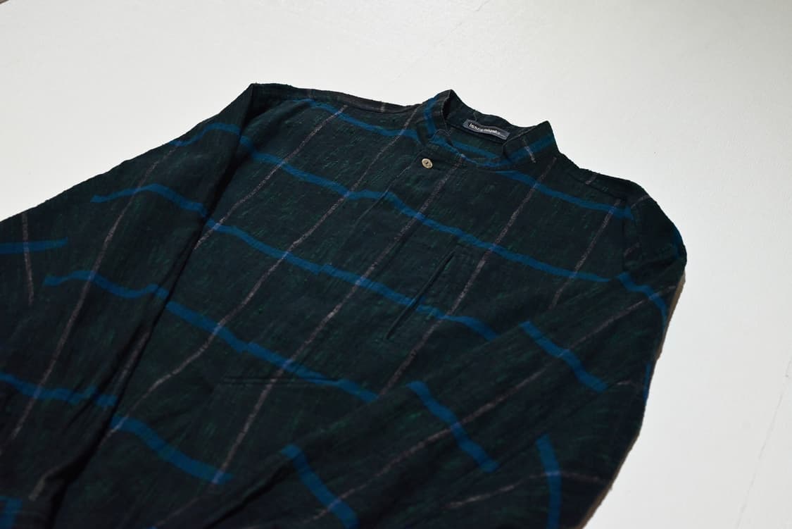 Issey miyake 80s indigo plaid check shir 상품이미지1
