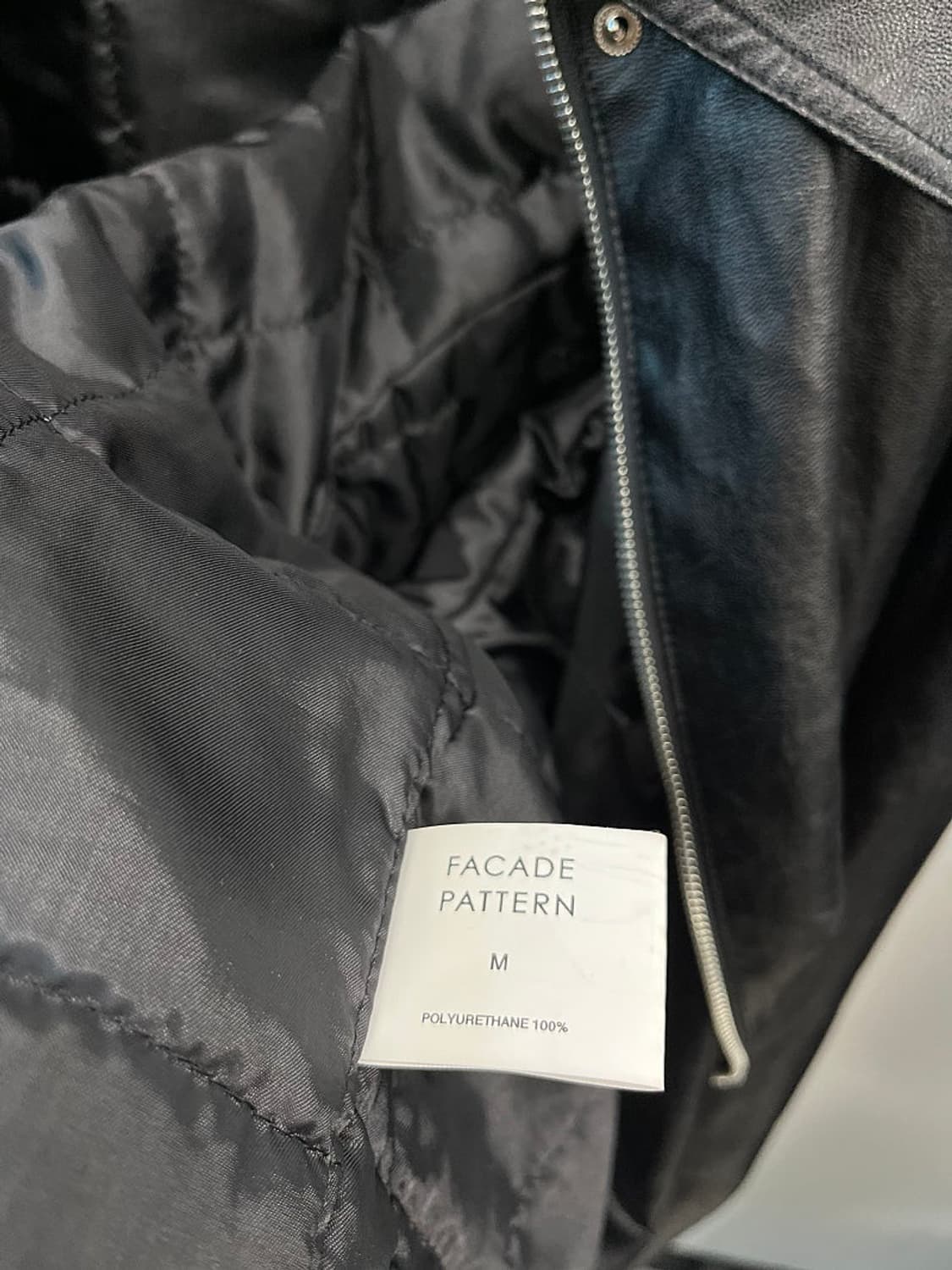 여) 파사드패턴 레더 오버 블루종자켓  상품이미지8