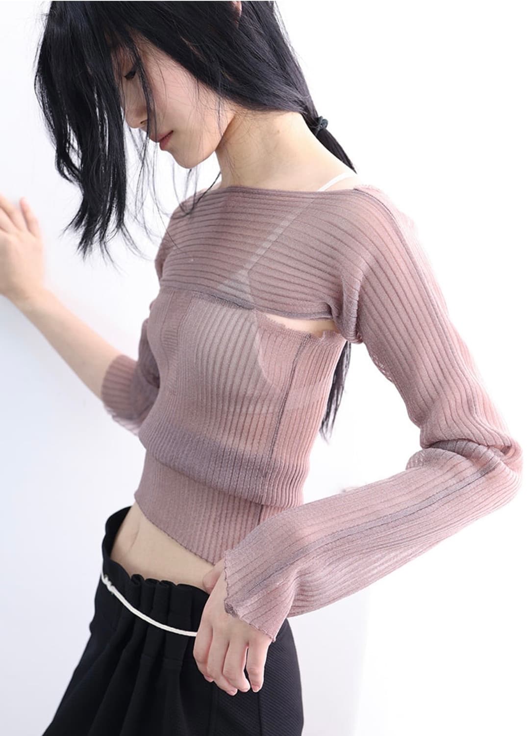 울리카 상투스 시어탑 베이지 상품이미지1