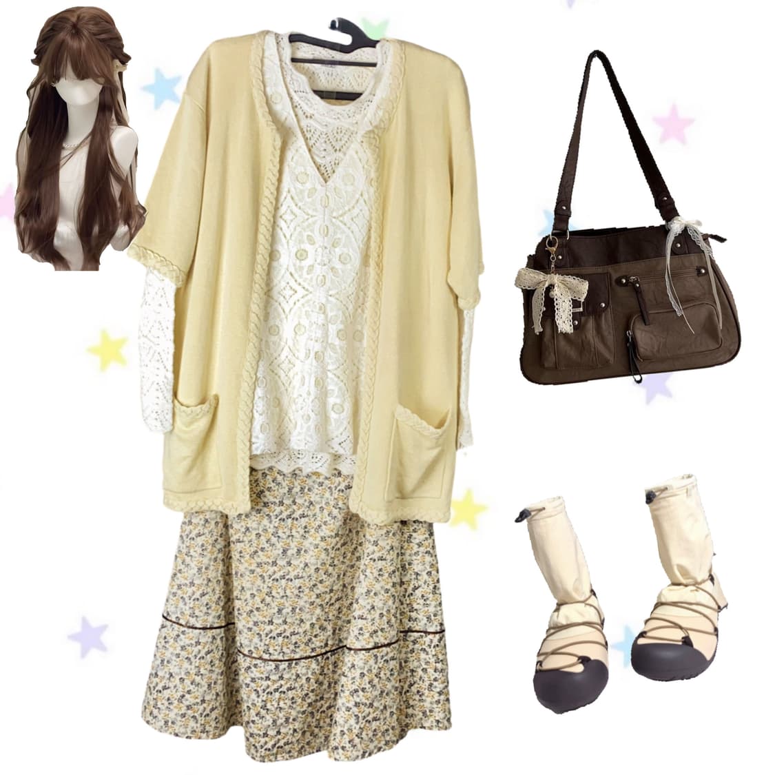 🍒키키의 연노랑 러블리 레이어드 set🍒 상품이미지1