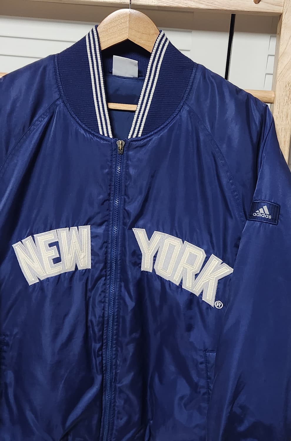 L 아디다스 뉴욕 양키스 90s 올드스쿨 스타디움 점퍼 바시티 자켓  상품이미지3