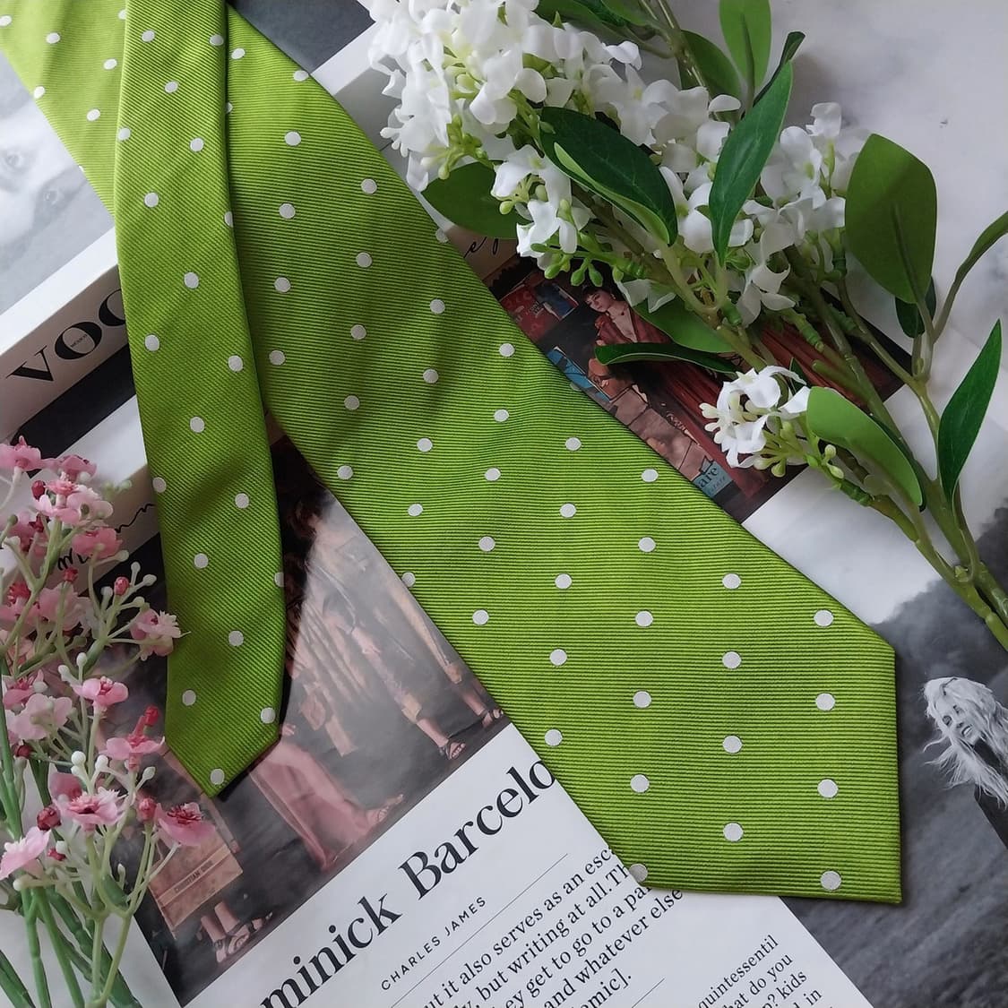 니나리치 실크 라임 도트 넥타이 9.1cm A등급 K1681
 상품이미지4