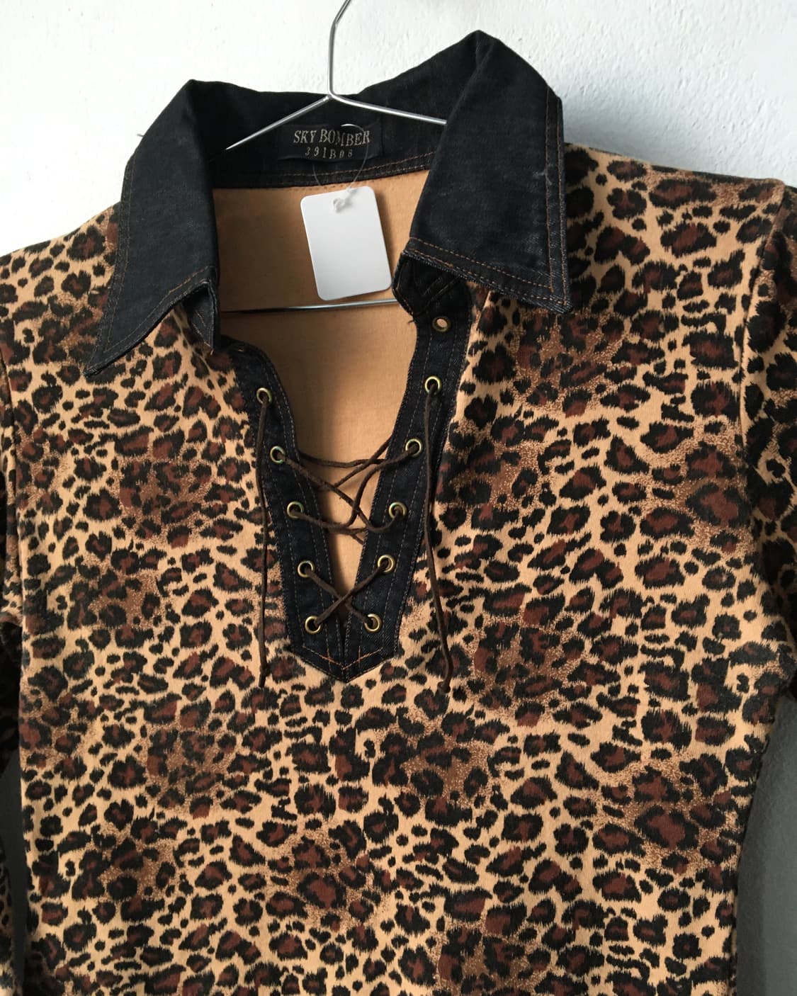 Lace up point leopard pattern pk 상품이미지4