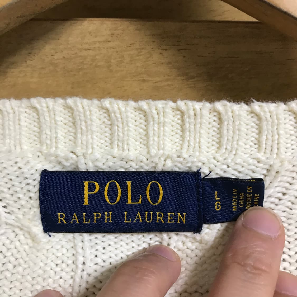 폴로 랄프로렌 아이보리 꽈배기니트 상품이미지3