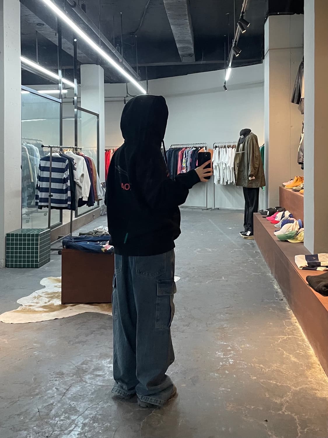 노아 백로고 블랙 후드티 H2001 상품이미지2