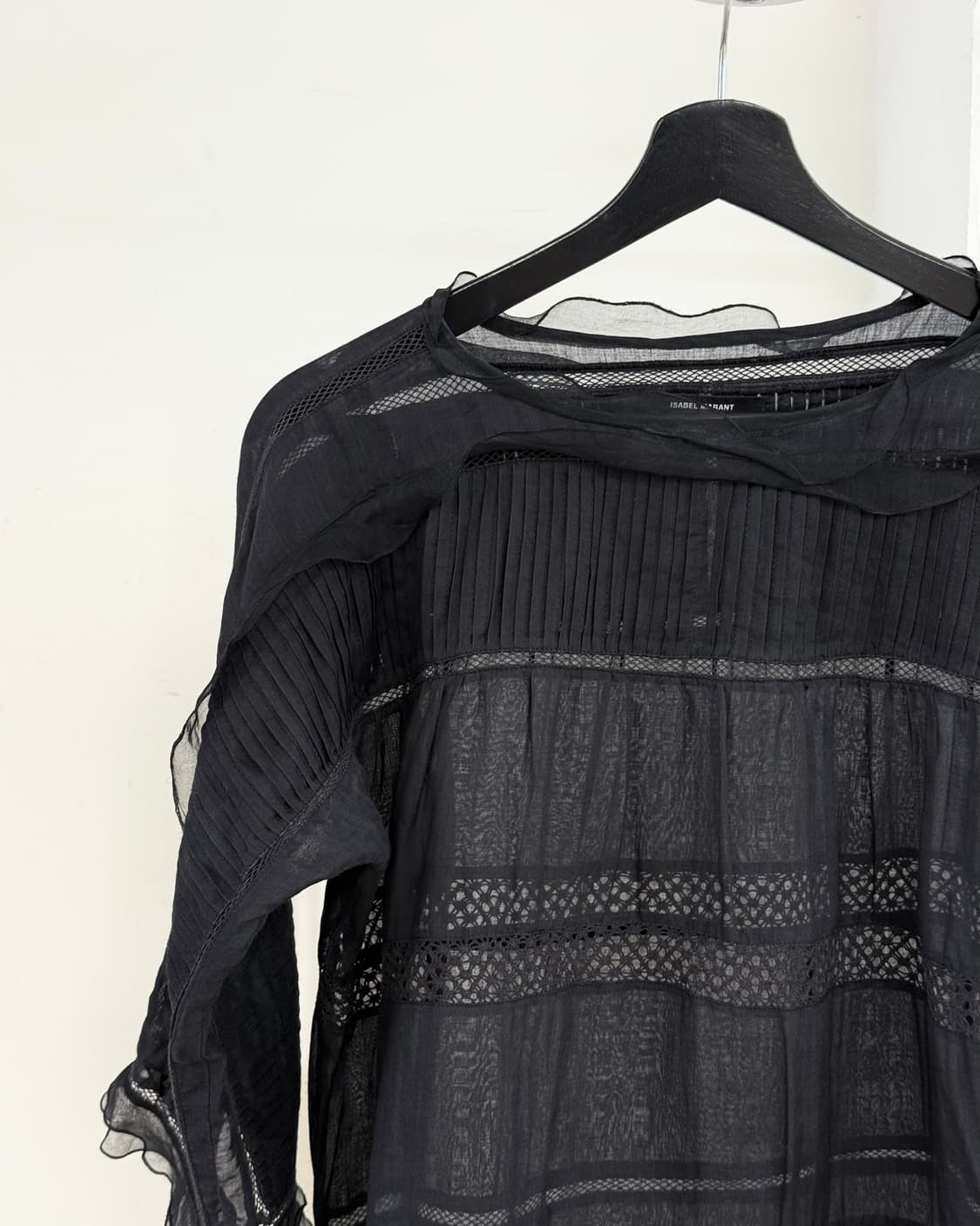 이자벨 마랑 블랙 레이스 시어 블라우스 상품이미지3