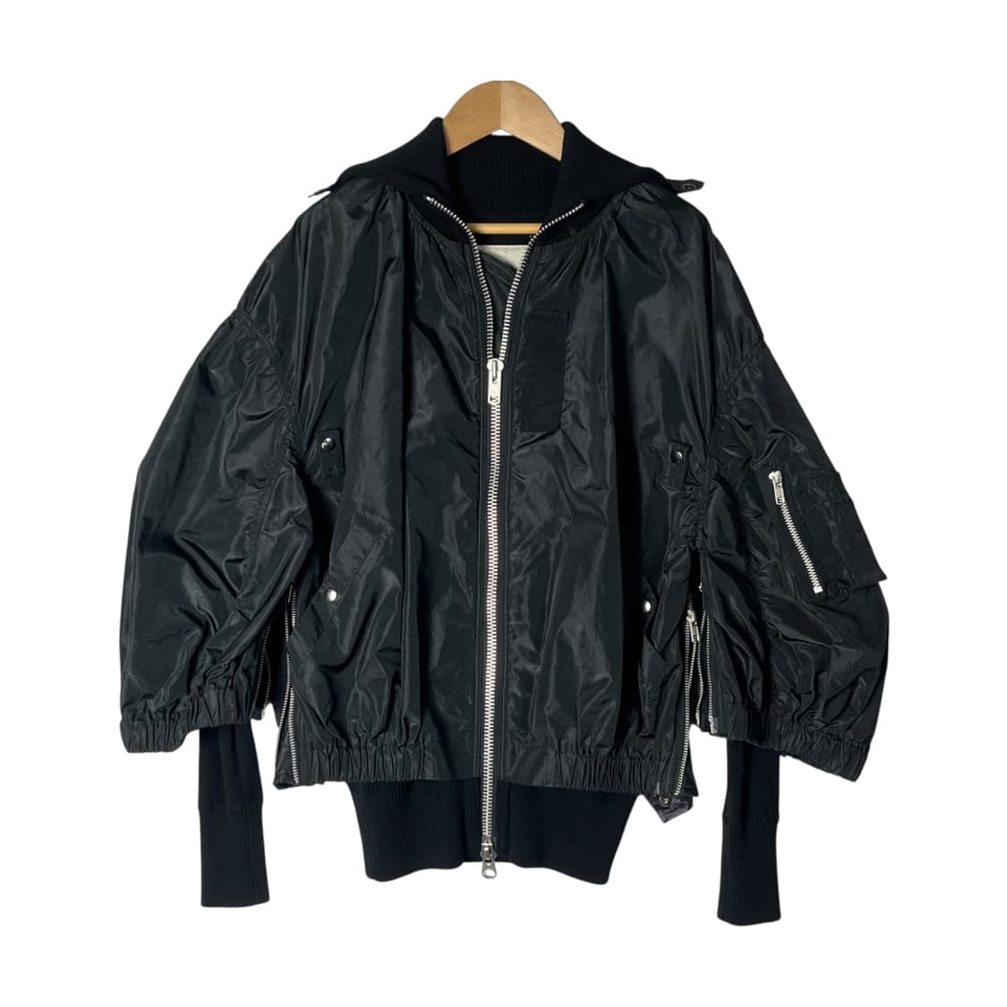 [sacai] 사카이 투웨이 지퍼 디테처블 하이넥 믹스 봄버자켓 상품이미지1