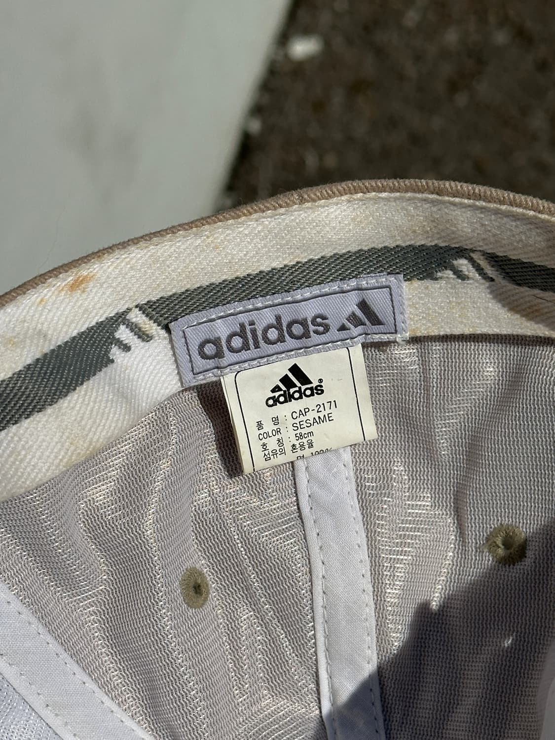 [F] 아디다스 로고 베이지 볼캡 모자 클래식 빈티지 상품이미지7