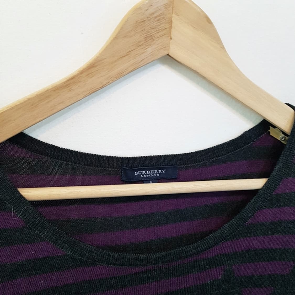 BURBERRY 버버리 런던 울 스웨터 차콜 퍼플 상품이미지4
