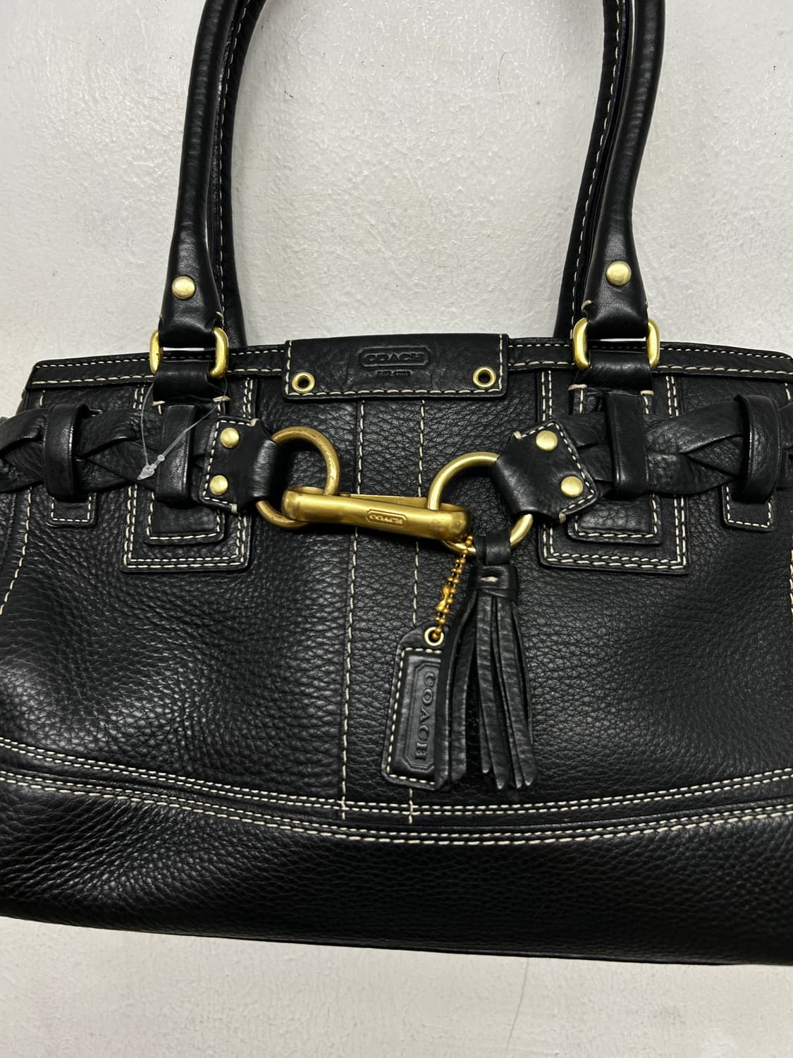 빈티지 코치 블랙 레더 숄더백 상품이미지2