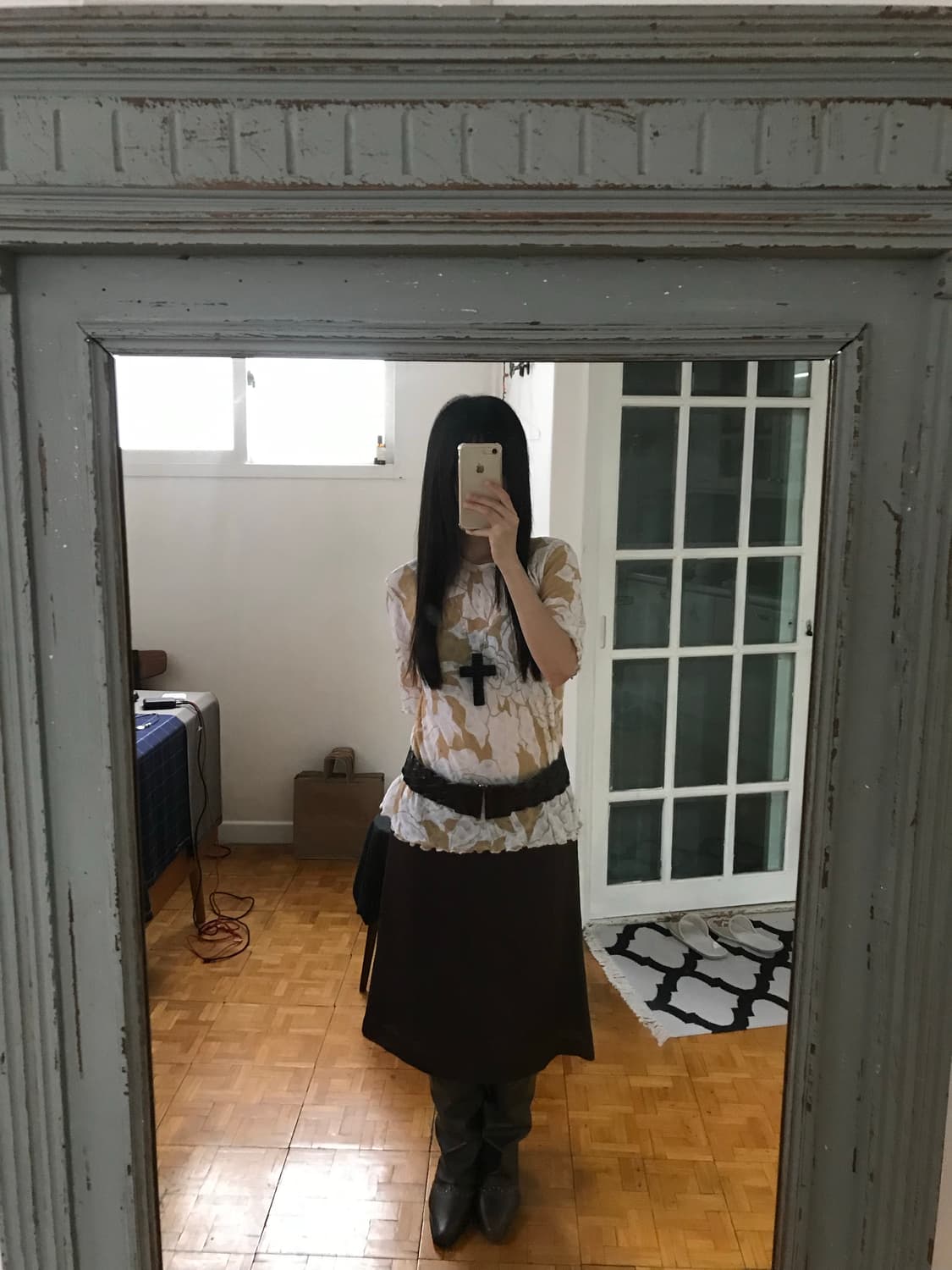 vintge brown skirt 상품이미지3