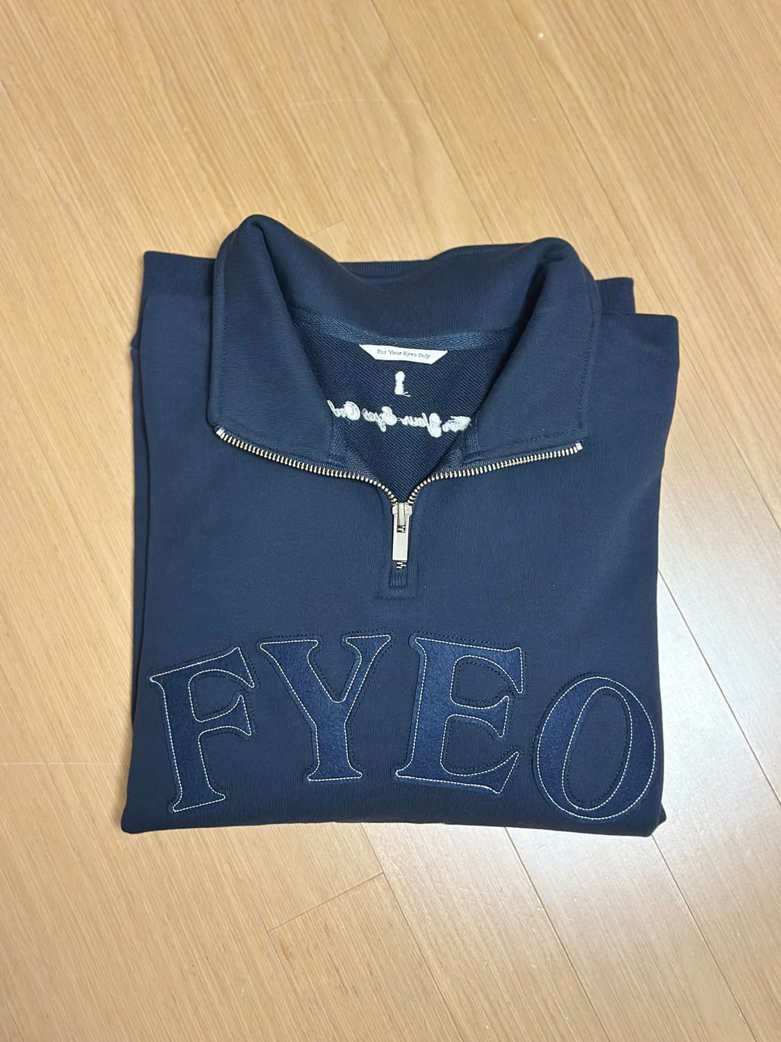 포유어아이즈온리(포유온) FYEO 에센셜 로고 하프집업 딥네이비 M 상품이미지7