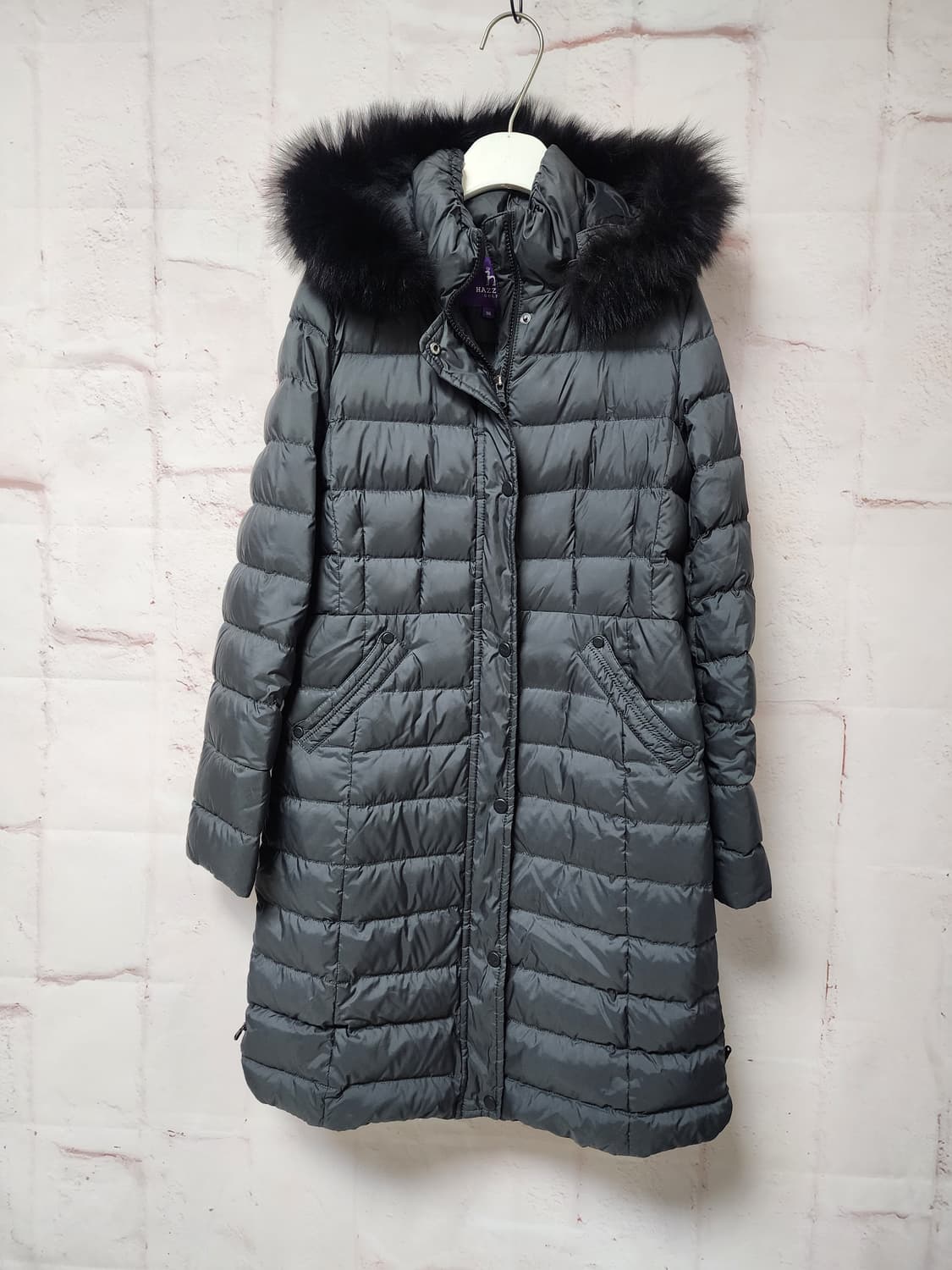 헤지스 폭스퍼 후드 롱 패딩 상품이미지1