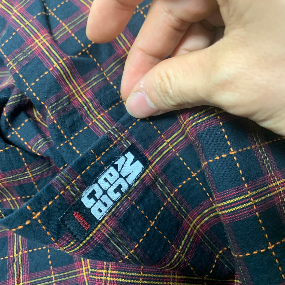 XL] MECCA 메카 90s 올드스쿨 자수 로고 체크 반팔셔츠 상품이미지4