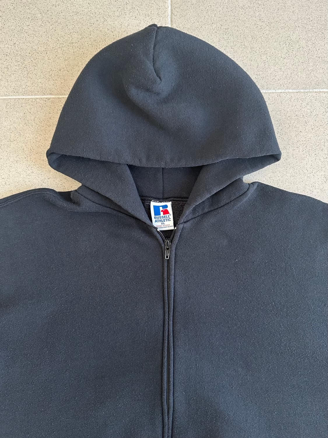 90s 빈티지 러셀 후드집업 블랙 XL USA 상품이미지4