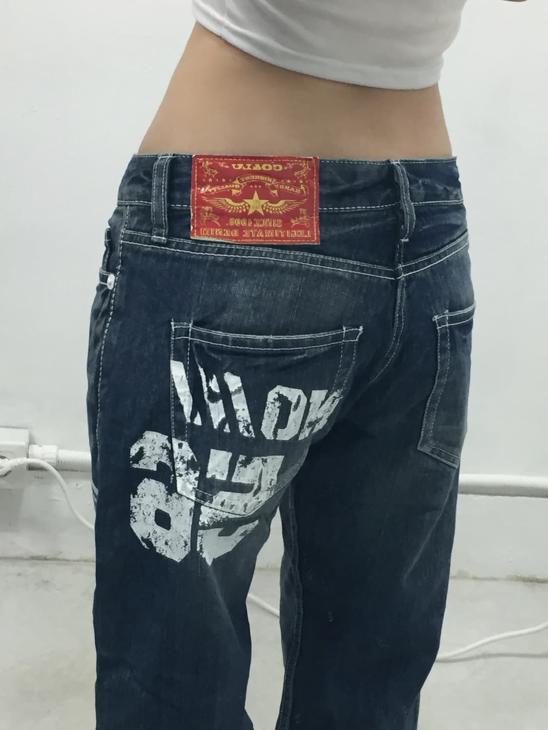 [COCOLULU] 코코루루 y2k 스텐실 데님진 상품이미지4