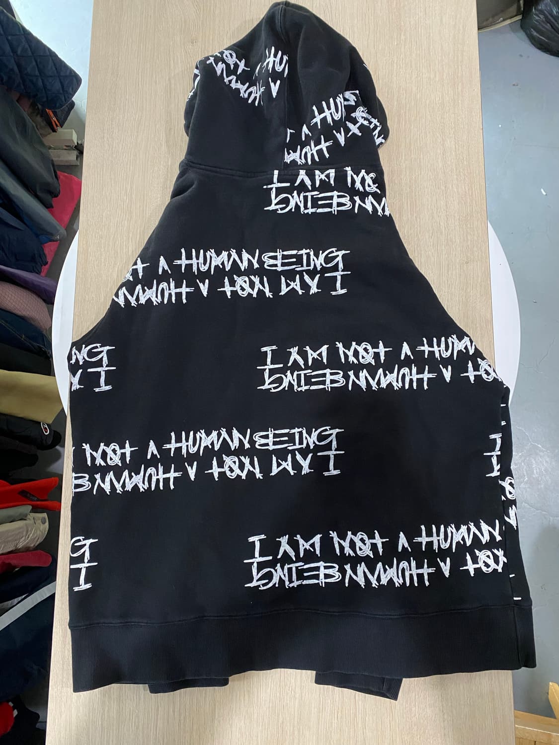 아임낫어휴먼비잉 레터링 후드티 XL 상품이미지4