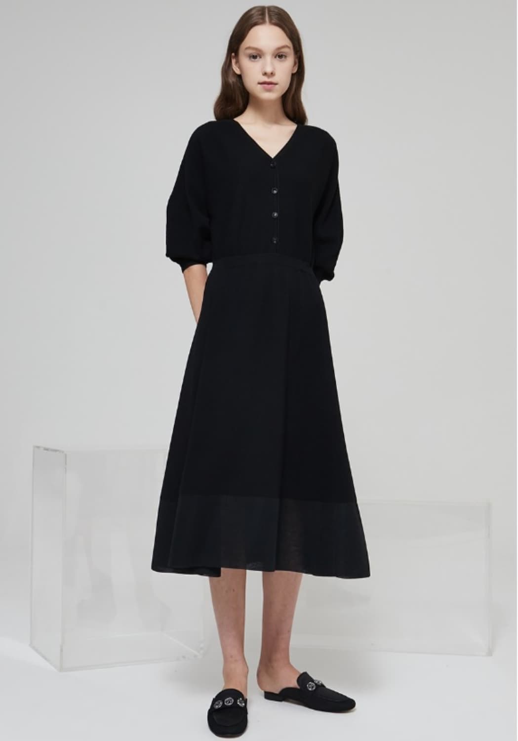 한섬마인 MINE 20S/S 돌먼 니트 드레스 상품이미지1