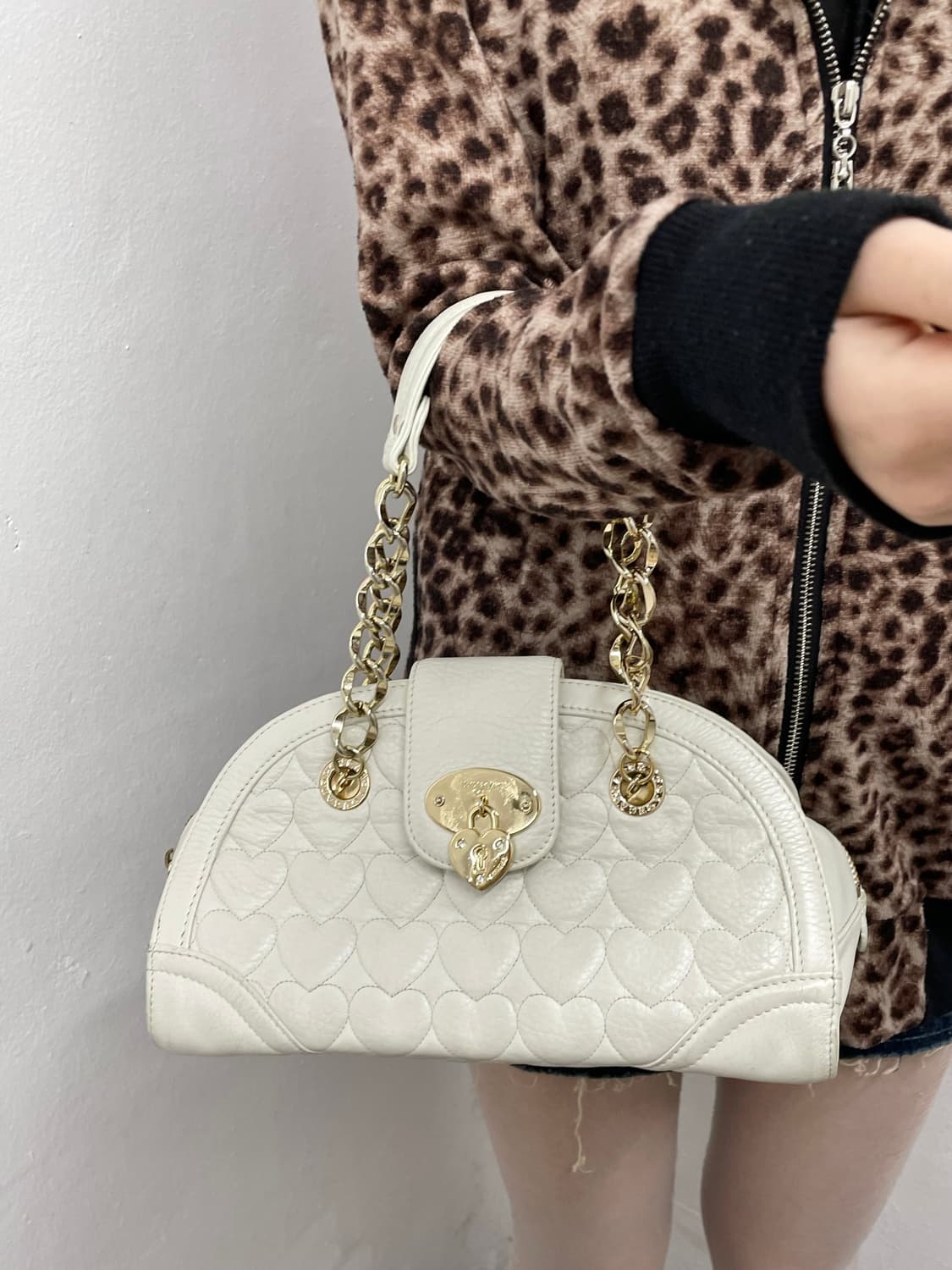 러브캣 화이트 퀼팅 갸루 체인백 상품이미지2