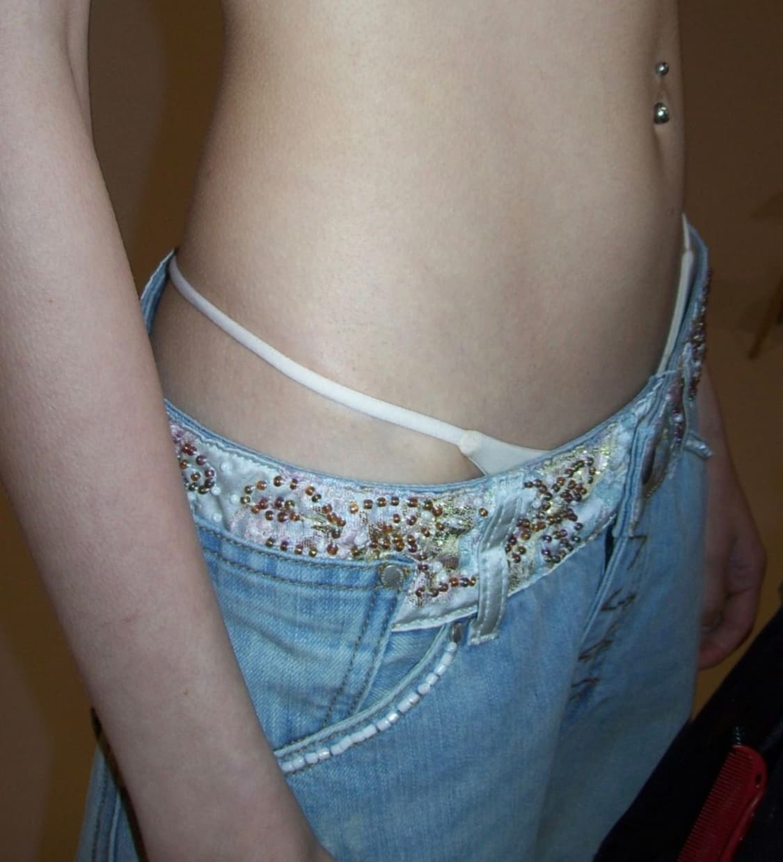 구해요 스컬프터 Beaded Waist Denim Pants 상품이미지2