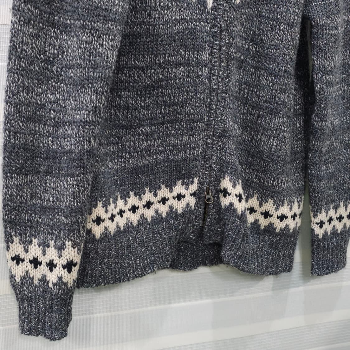 일본 gim 핸드메이드 투웨이 후드집업 니트 M 상품이미지3