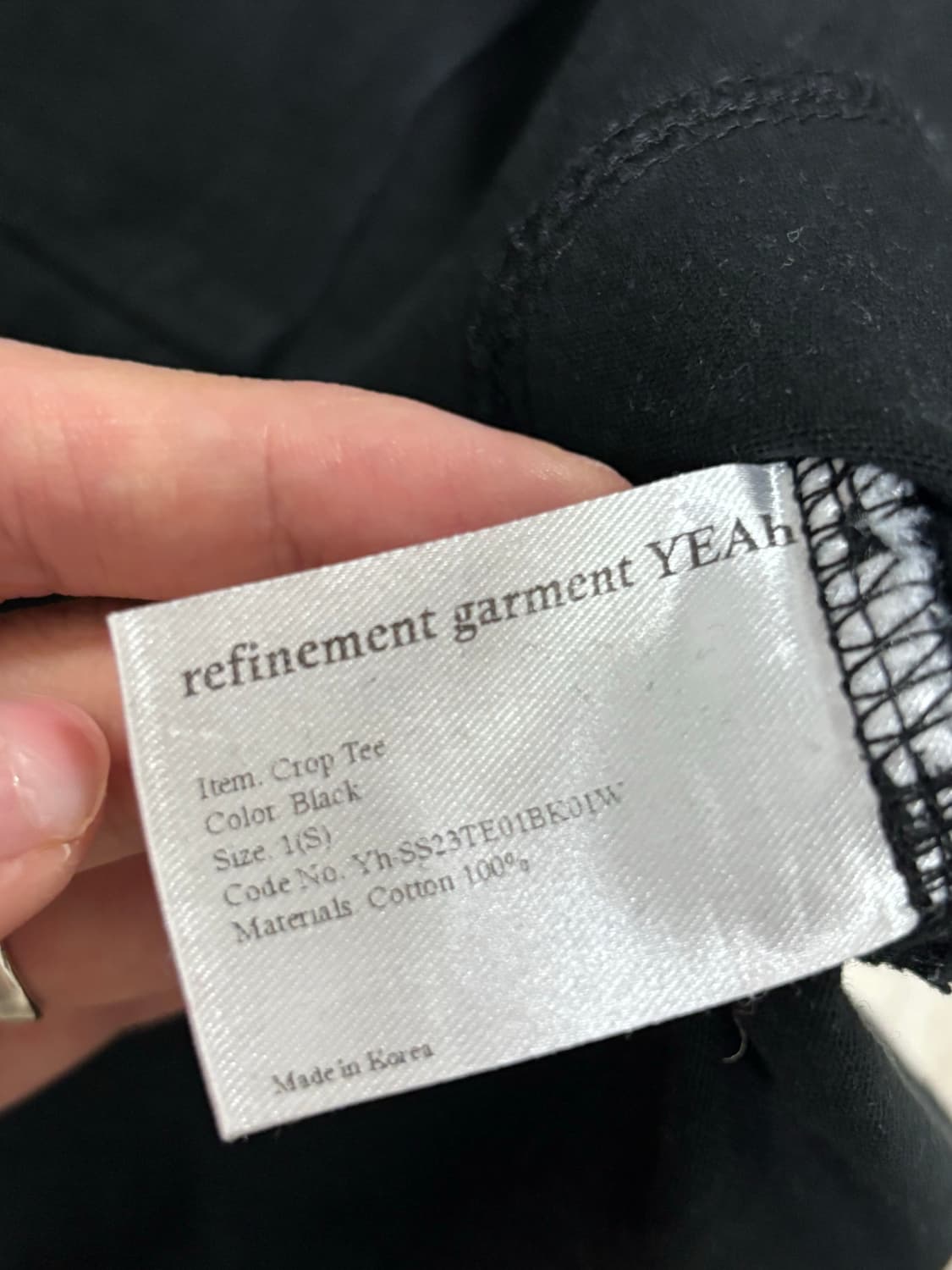 예아 yeah 크롭 반팔 티셔츠 블랙 S 상품이미지3
