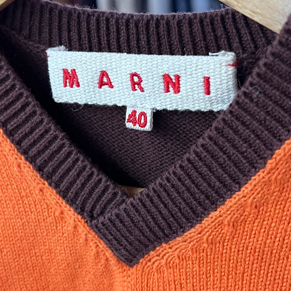 [40] 마르니 브이넥 스웨터 캐럿 니트조끼 상품이미지7