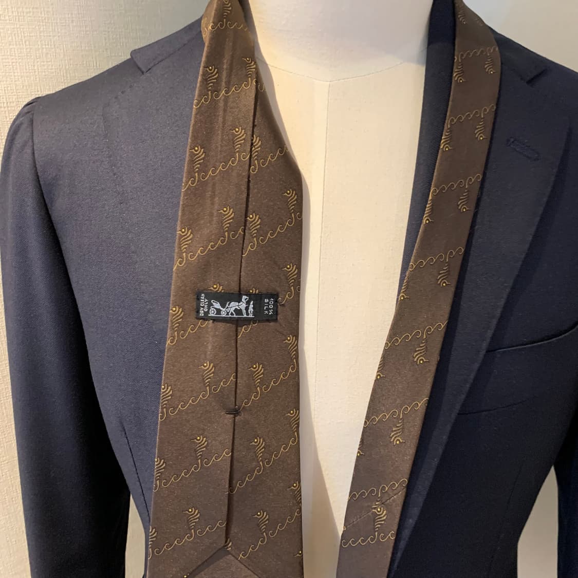 에르메스(HERMES) 기하학적패턴 명품 프랑스100실크 정장넥타이 A+ 상품이미지2