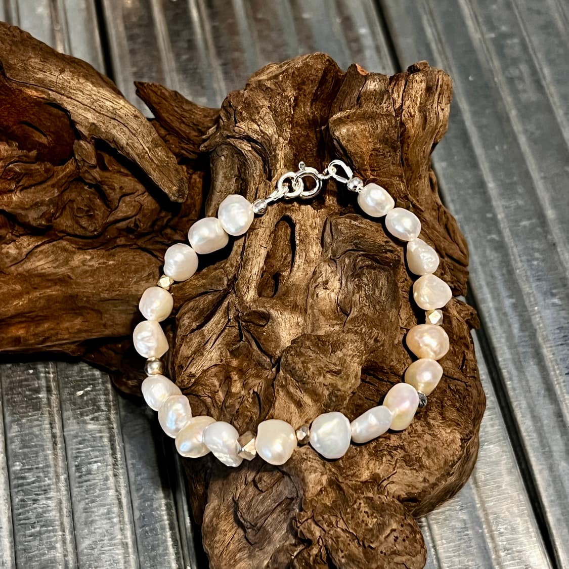 실버 진주 비즈 팔찌 인디언주얼리 네이티브아메리칸 상품이미지1