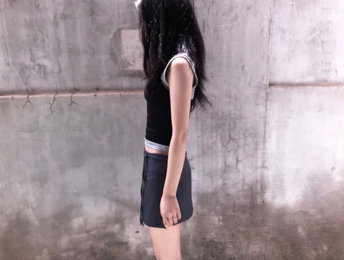 그린씨. string belt low miniskirt (gray s) 상품이미지3