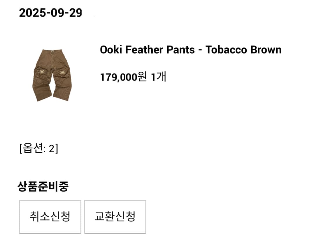 [2] 아오이로 오오키 페더 팬츠 브라운  상품이미지2