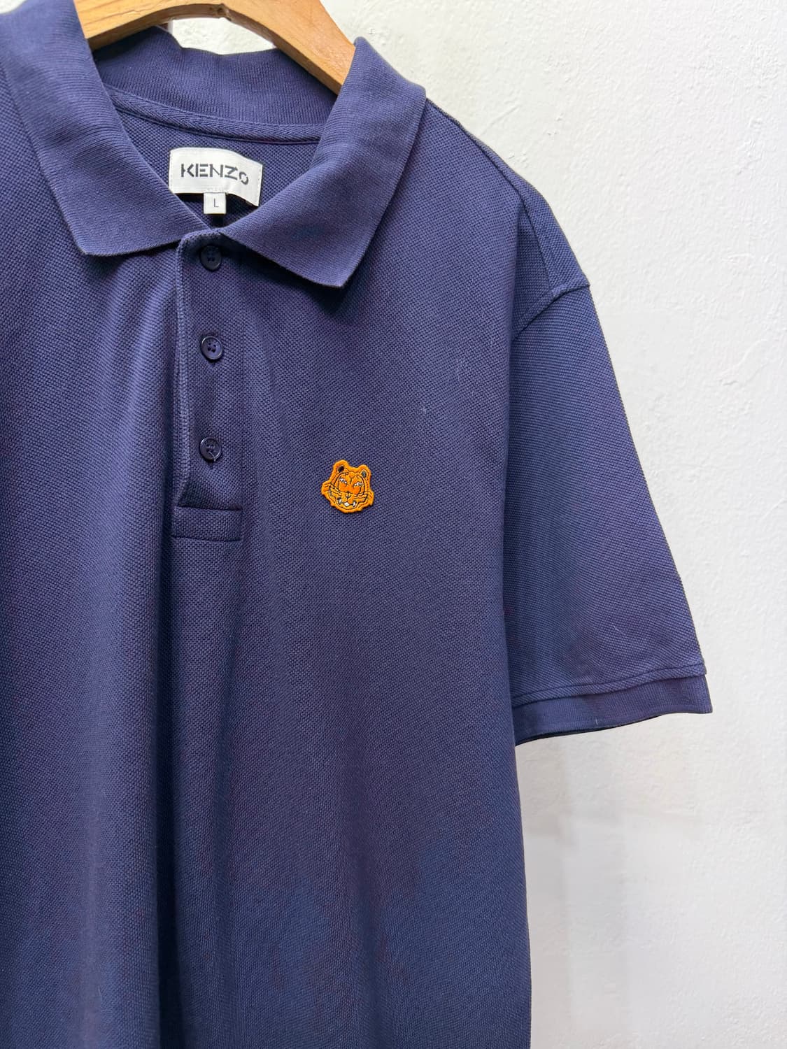 정품) KENZO 겐조 네이비 남성 반팔 폴로티 L 상품이미지4
