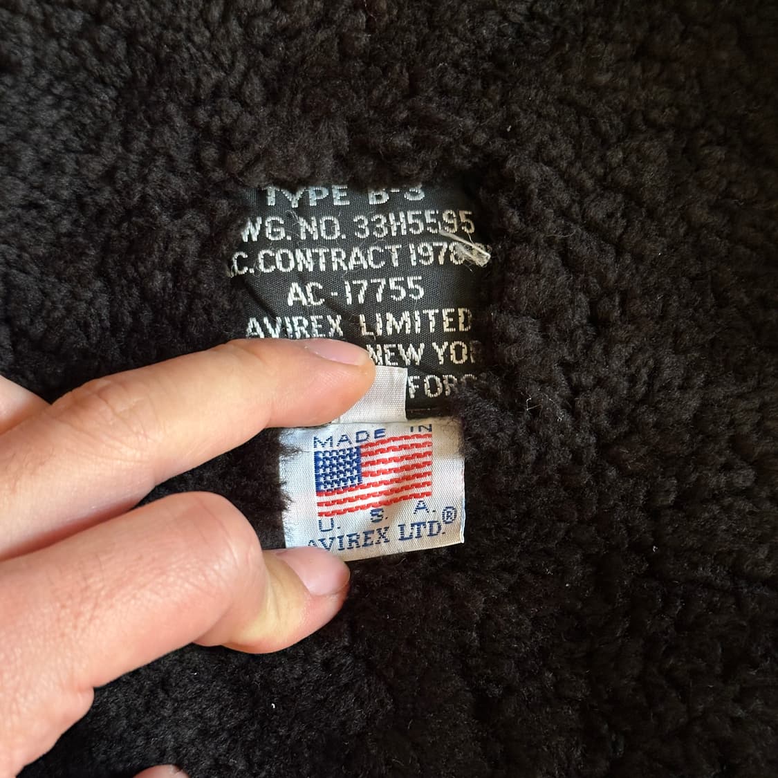 80‘s Avirex B-3 usa mouton flight jacket 상품이미지9