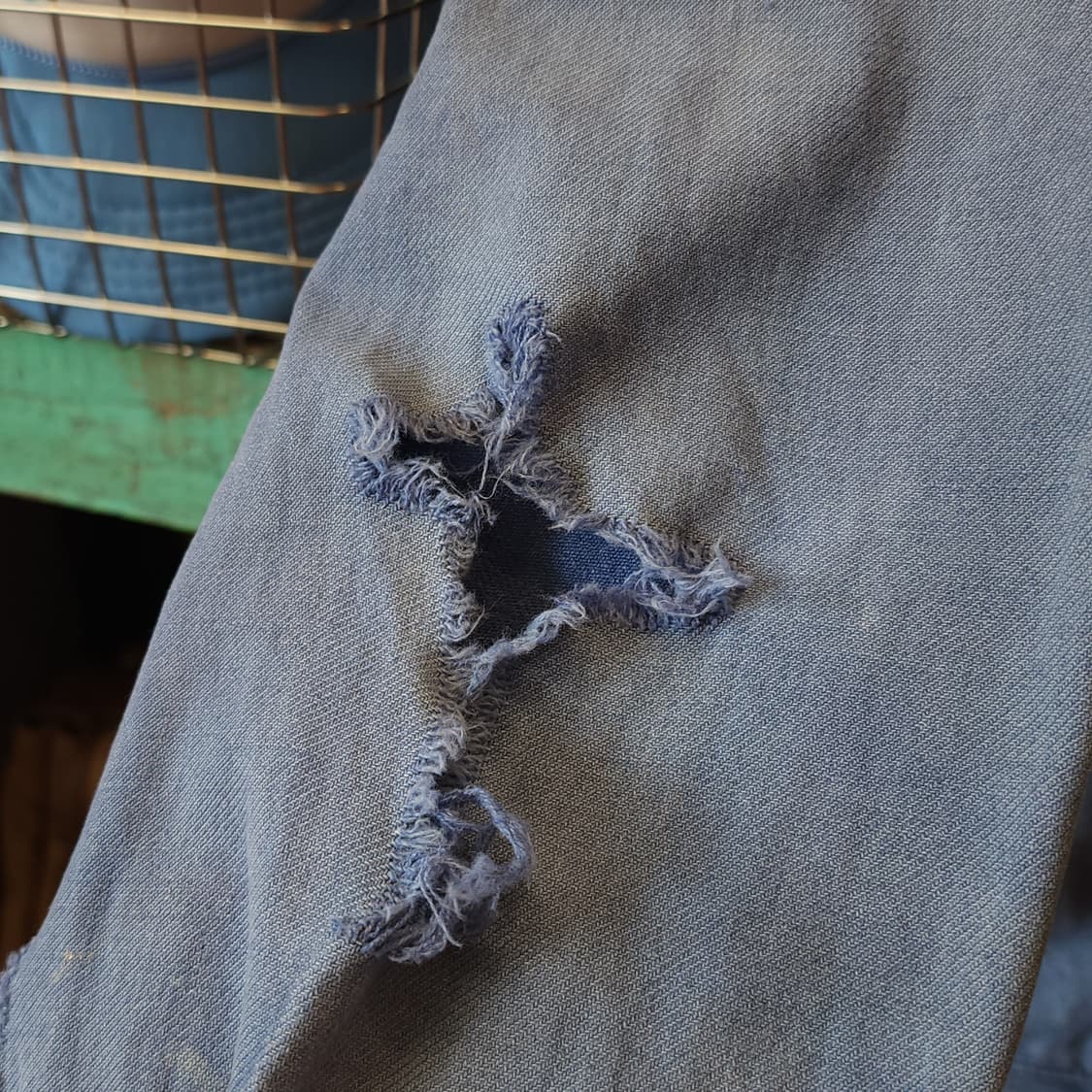 60s 프렌치 워크자켓 프렌치자켓 페이딩 블루 썬페이딩 m 상품이미지8