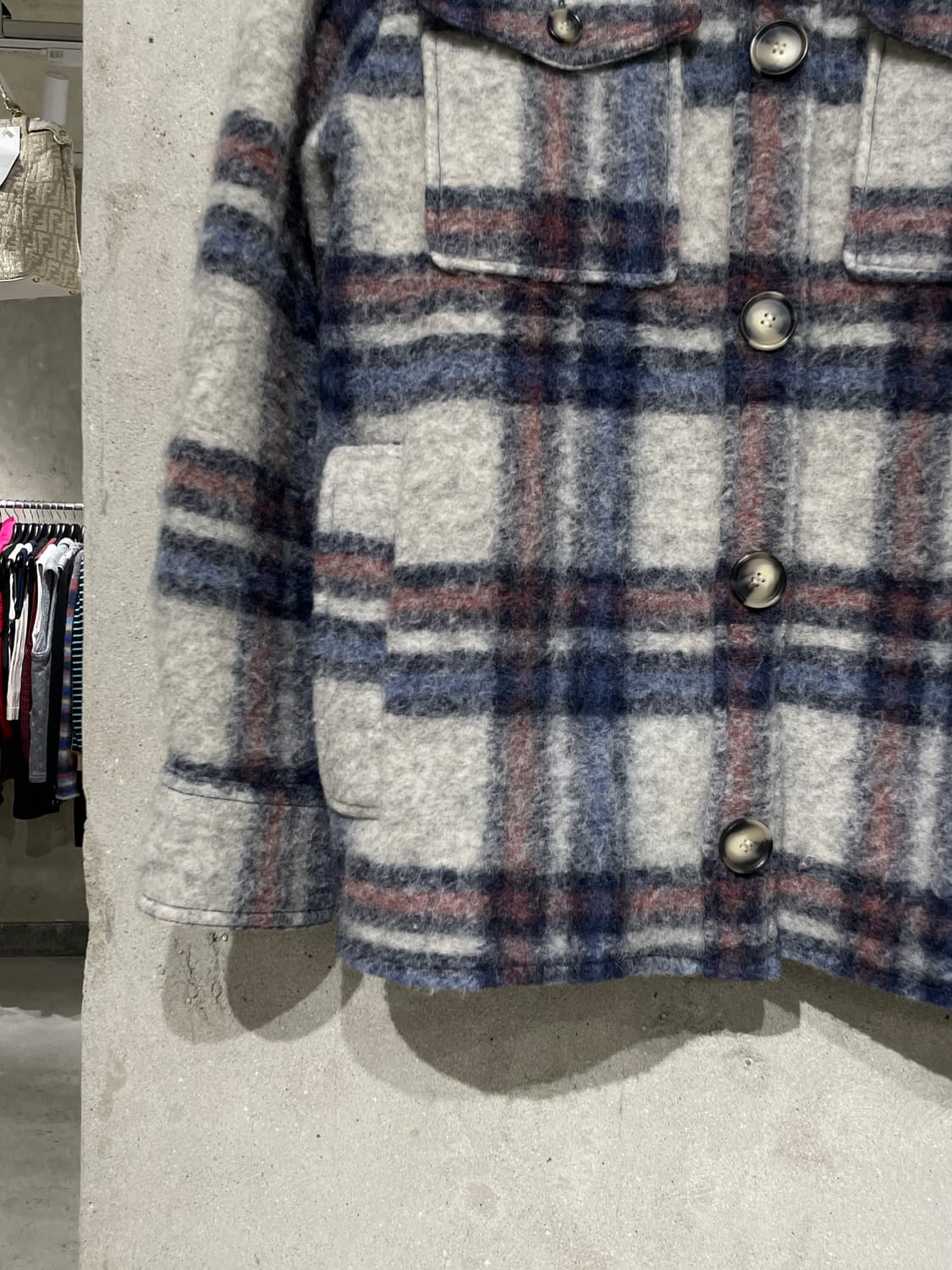 이자벨 마랑 에뚜왈 체스트 포켓 개스톤 체크 자켓 상품이미지4