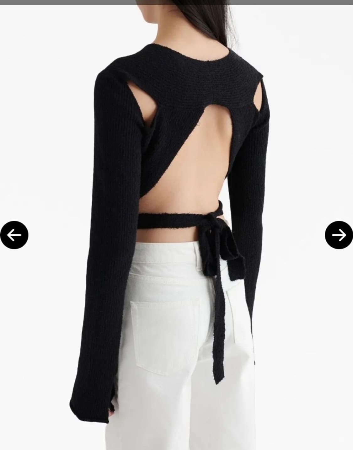 악셀아리가토 레어템 블랙 니트 Tube Rib-Knit Wrap Top 상품이미지1