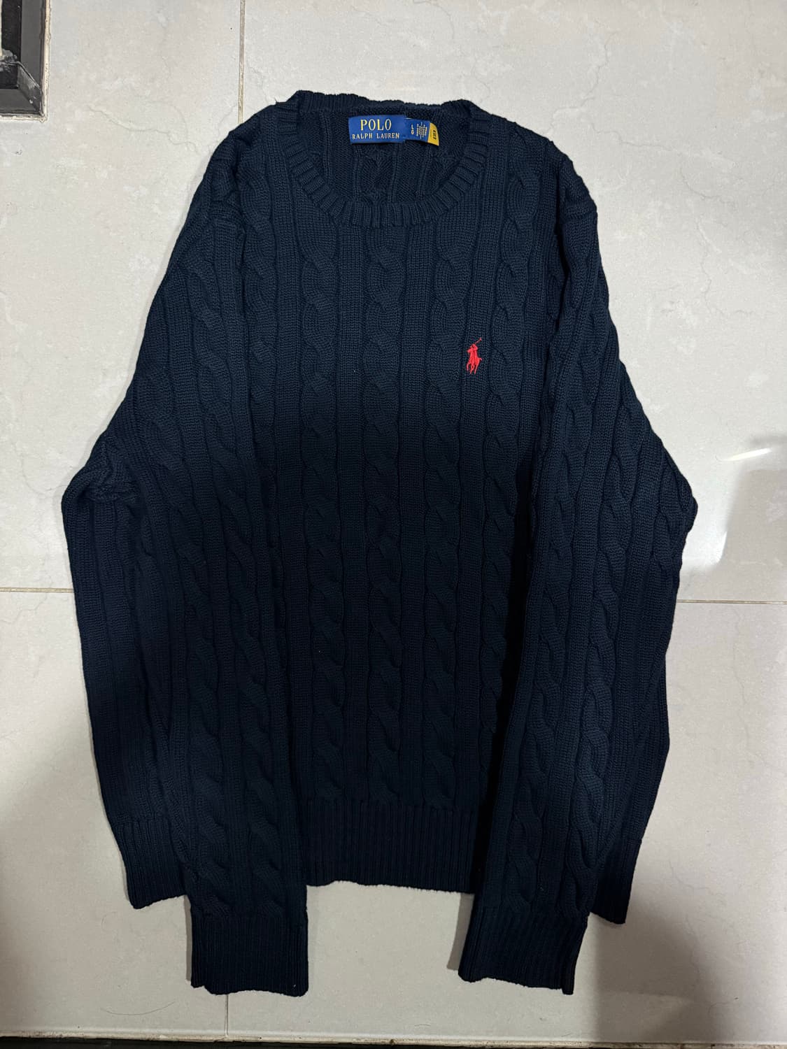 [당일출고,L사이즈] 폴로 케이블 네이비 니트 상품이미지1