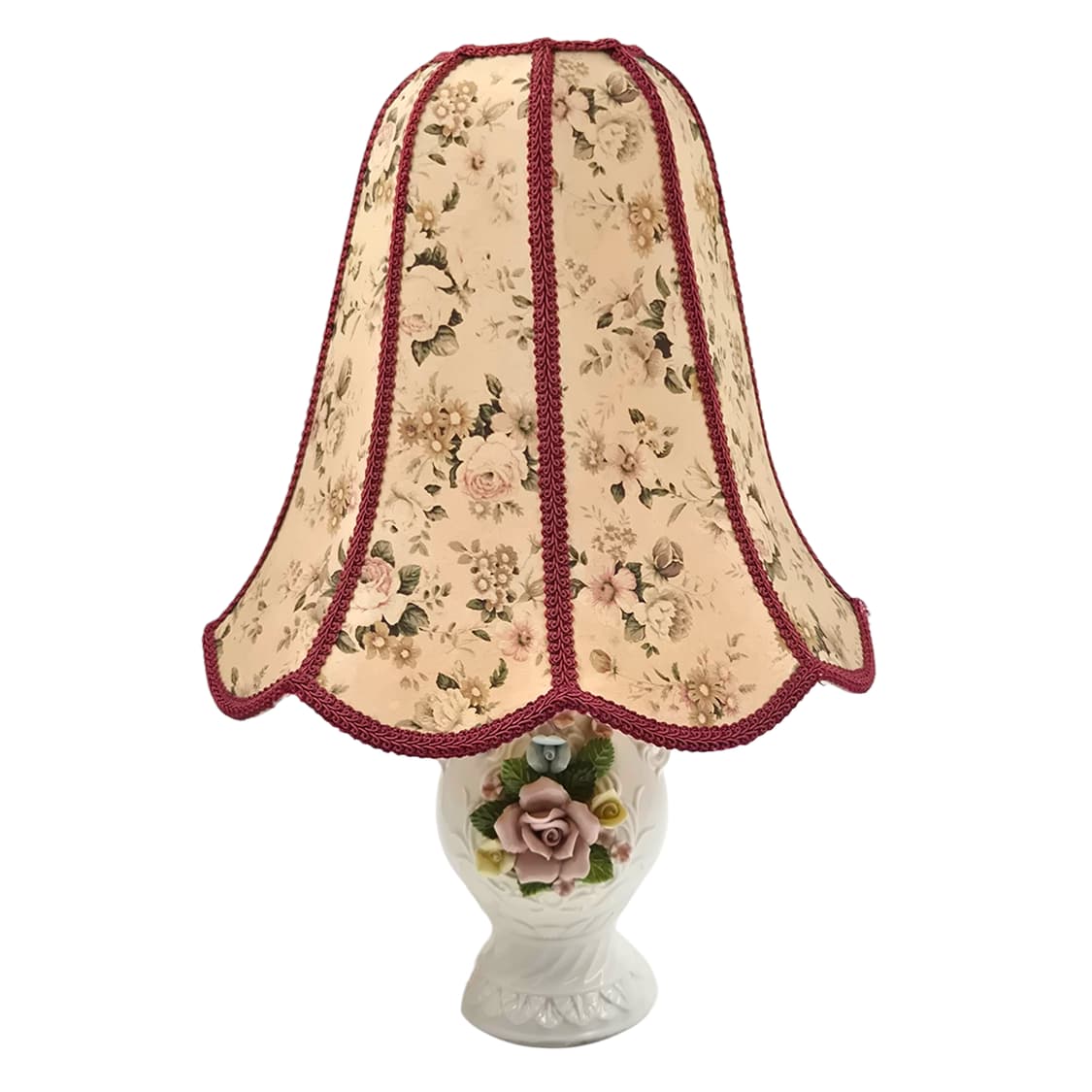 80s 포셀린 장미 꽃포지 도자기 엔틱 램프 상품이미지2