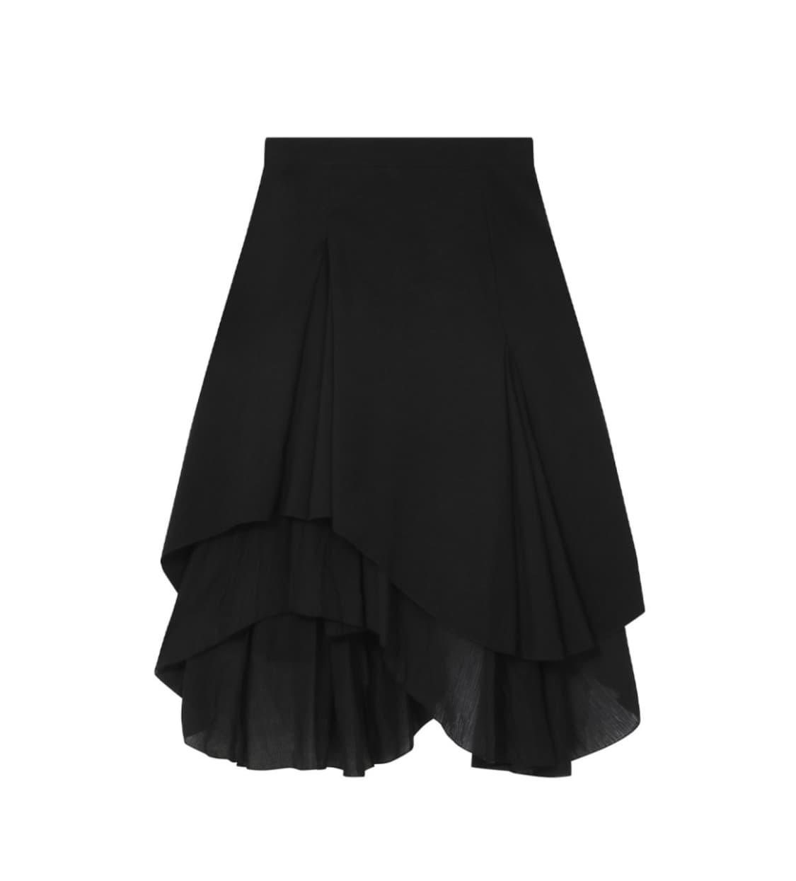 미세키서울 Unbalance layered skirt BLACK 1  상품이미지1