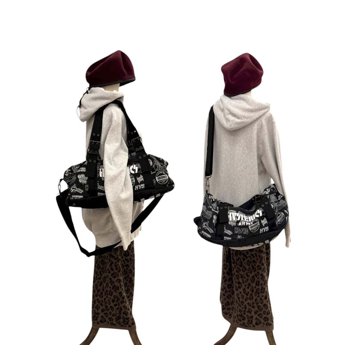 히스테릭글래머 밀리터리 2웨이 숄더백 블랙 상품이미지10