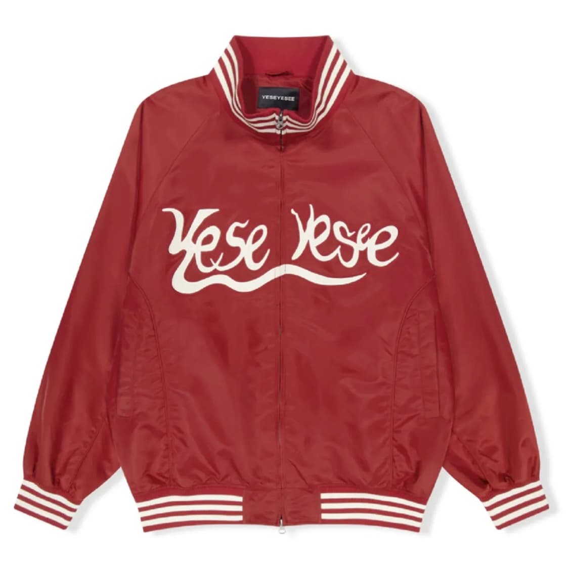 예스아이씨 하이 넥 스타디움 바시티 자켓 레드 상품이미지3