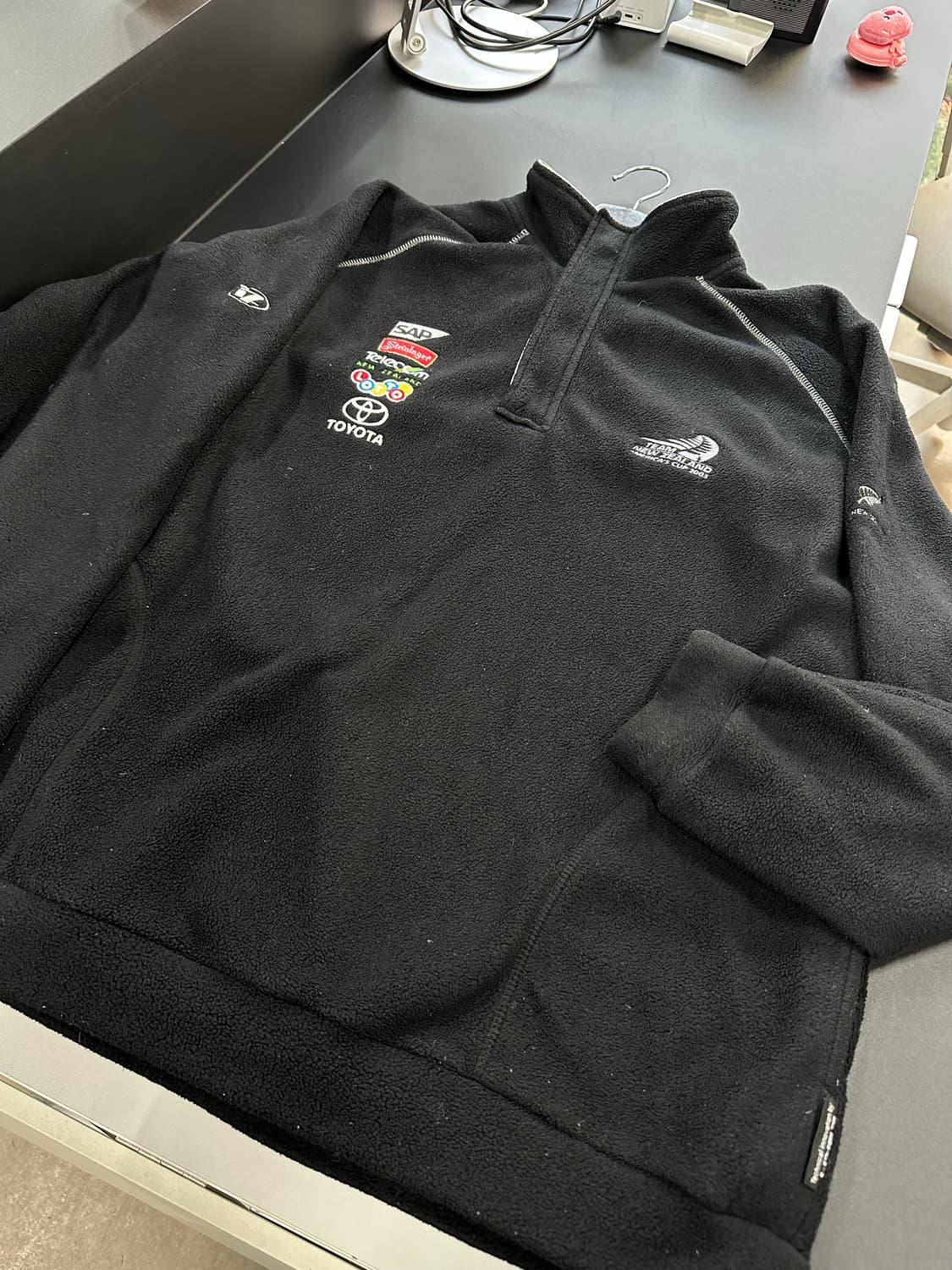 라인세븐 반집업 자수 스티치 플리스 상품이미지5