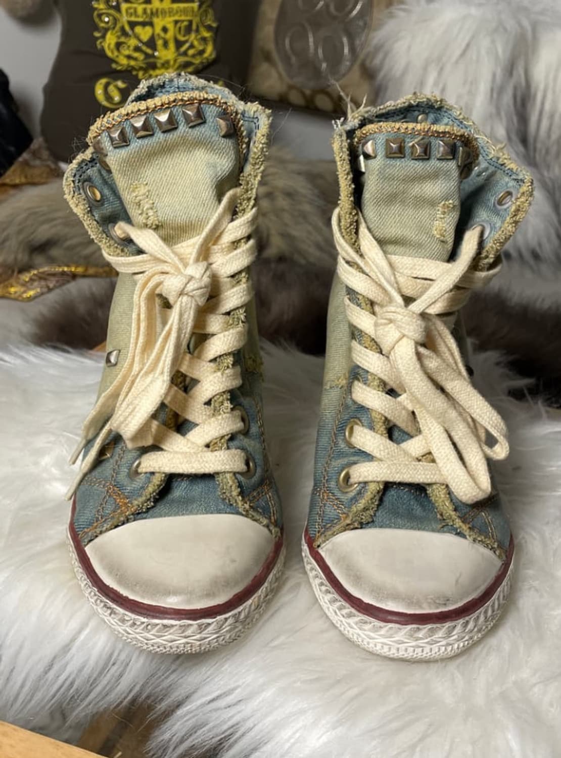 Ash 웨지힐 스니커즈 스터드 데님 상품이미지7