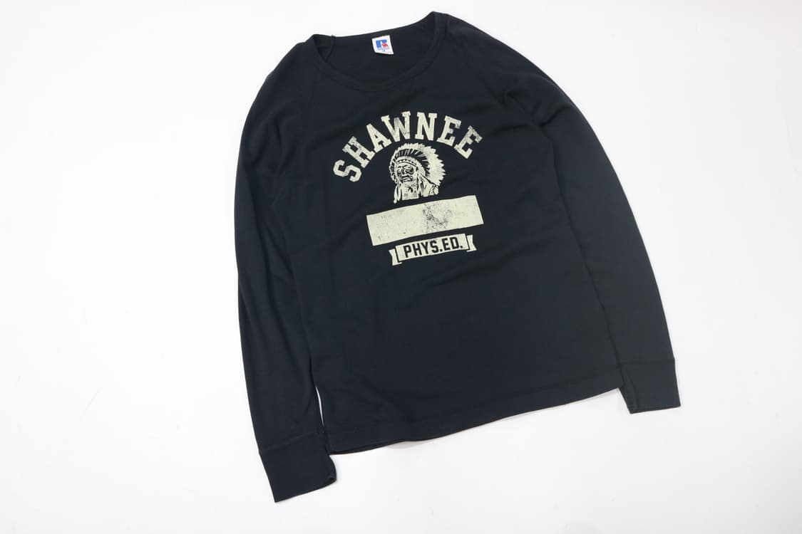 러셀 애슬레틱 빈티지 SHAWNEE 인디언 로고 래글런 티셔츠 (M) 상품이미지2