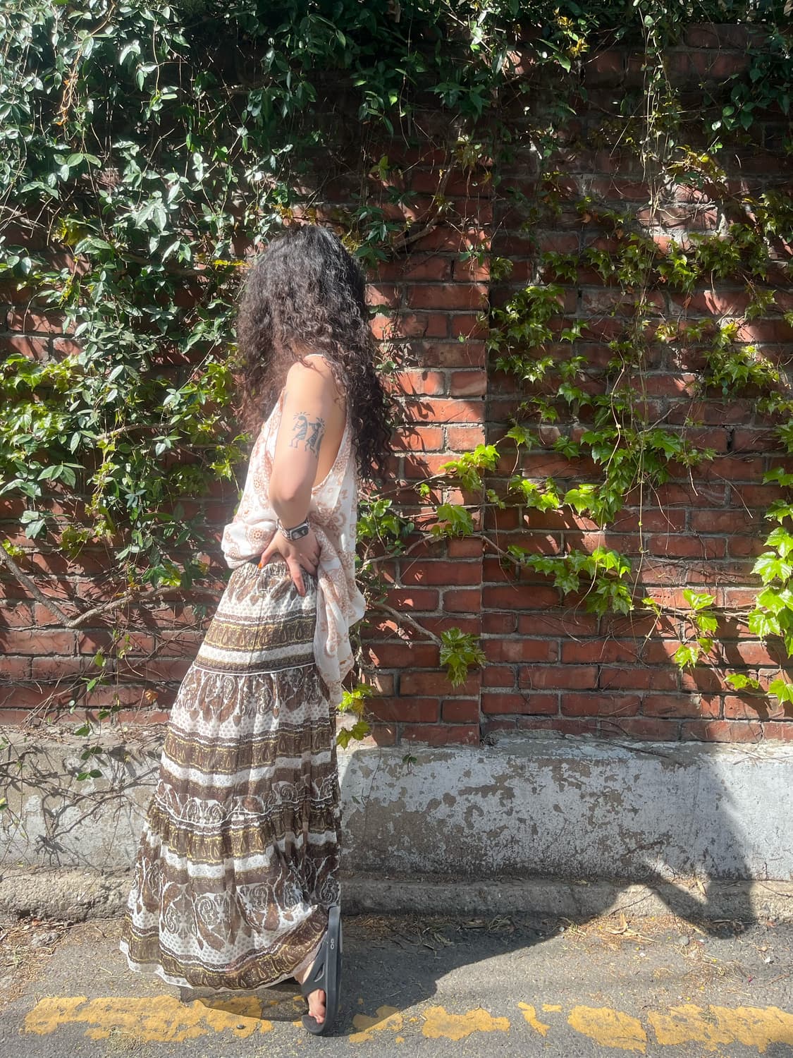 에스닉 페이즐리 패턴 롱스커트 상품이미지5