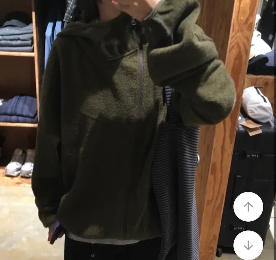 카키 사선 워머 후리스집업 상품이미지2