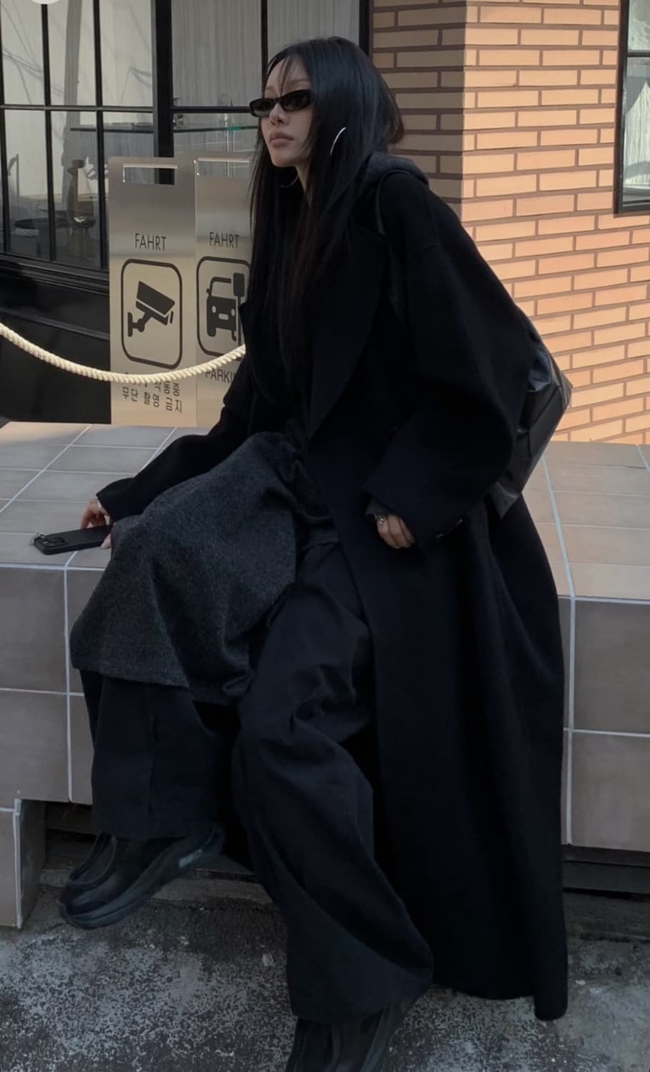 Handmade) Wide Long Coat [ Black ] 상품이미지3