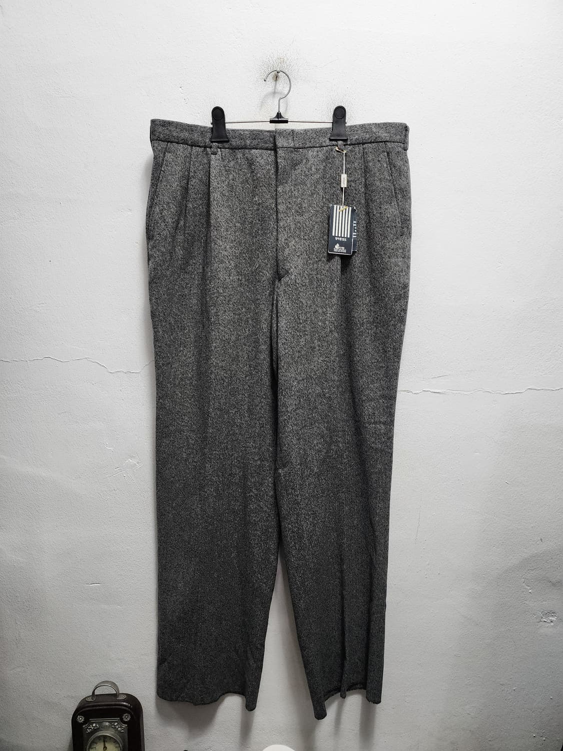 (새상품) wool 모직 인디안 투턱 헤링본 슬랙스 38' 상품이미지1