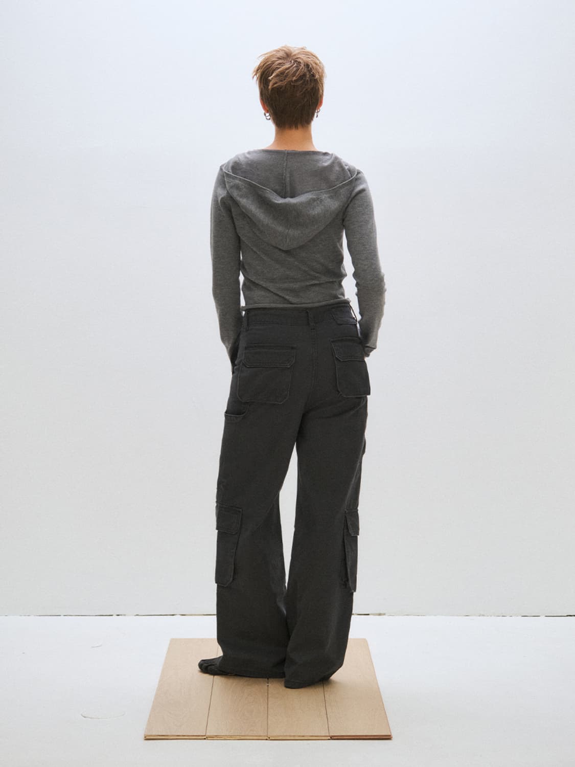 OPEN HOOD KNIT, HEATHER GRAY 상품이미지4